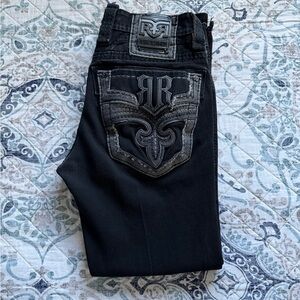 Men's Rock Revival Black Jeans